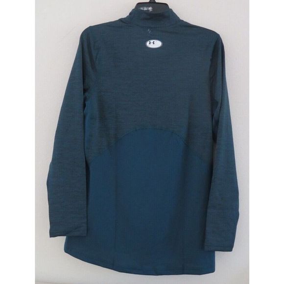 Under Armour 1366069 Men's Sz M Blue Note ColdGear Fitted Twist Mock Neck Shirt - Picture 2 of 2
